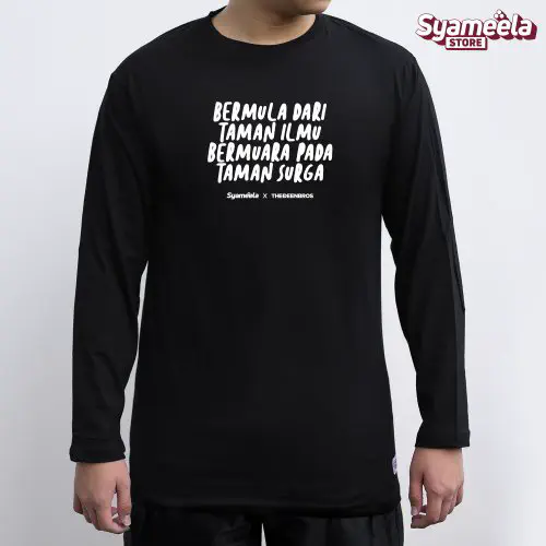 Kaos: Bermula Dari Taman Ilmu Black White Lengan Panjang