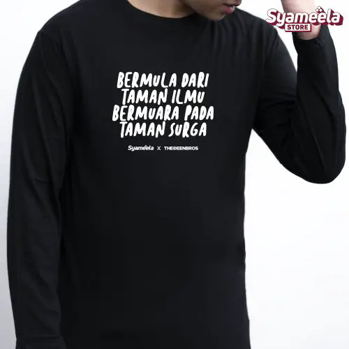 Kaos: Bermula Dari Taman Ilmu Black White Lengan Panjang